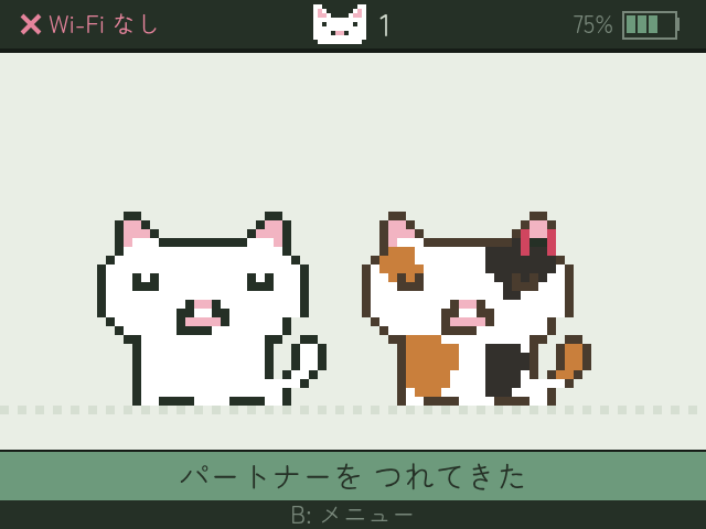 白猫の隣に三毛猫。パートナーを つれてきた